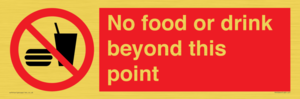 No food or drink beyond this point